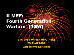 II MEF Fourth Generation Warfare