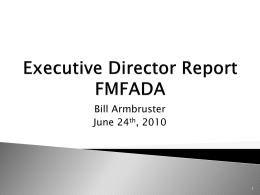 Executive Director Report FMFADA