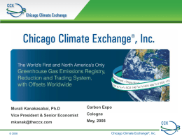 Chicago Climate Exchange - Carbon Finance at the World
