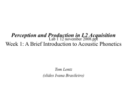 Perception and Production in L2