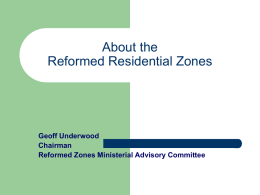 Reformed Residential Zones presentation