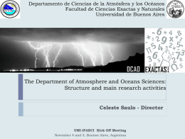 The Department of Atmosphere and Ocean Sciences: Structure