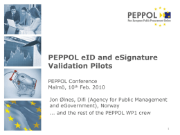 PEPPOL WP1 presentation