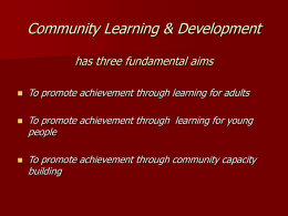 Community Learning & Development