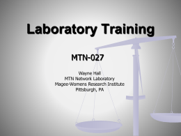 Laboratory Considerations - Microbicide Trials Network