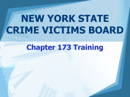 NEW YORK STATE CRIME VICTIMS BOARD