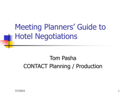 Meeting Planners’ Guide to Hotel Negotiations