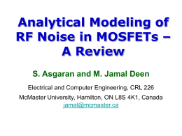 RF Noise Models of MOSFETs