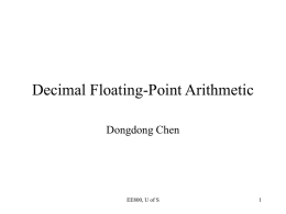 Floating-Point Arithmetic - University of Saskatchewan
