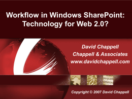 Workflow in Windows SharePoint: Technology for Web 2.0?