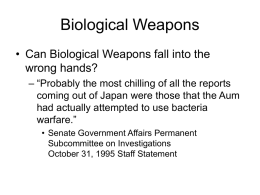 Biological Weapons - University of Missouri