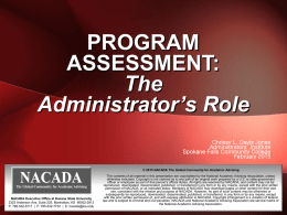 Program Assessment: The Administrator’s Role