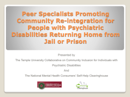 Peer Specialists Promoting Community Re