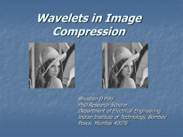 Wavelets in Image Compression