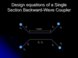 Design equations of a Single Section Backward