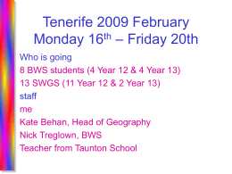 Tenerife February 2008 - South Wilts Grammar School for Girls