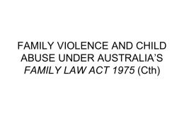 FAMILY VIOLENCE AND CHILD ABUSE CASES UNDER THE &hellip;