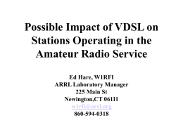 Possible Impact of VDSL on Stations Operating in the