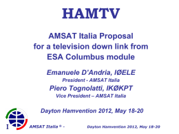 HAMTV Proposta AMSAT Italia