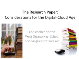The Research Paper: Considerations for the Digital