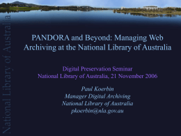 PANDORA Australia’s Web Archive