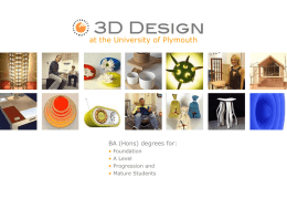3D Design at the University of Plymouth