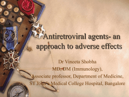 Antiretroviral agents- an approach to adverse effects
