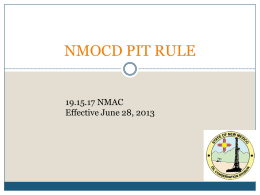 NMOCD PIT RULE - New Mexico Department of Energy, Minerals