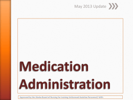 Medication Administration - Alaska Department of Commerce