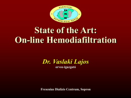 State of the Art : On-line Hemodiafiltration