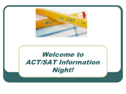 Senior SAT/ACT Registration Night