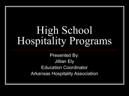 High School Hospitality Programs