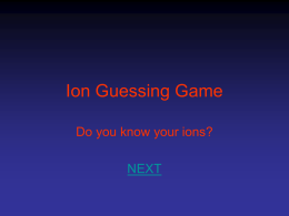 Ion Guessing Game