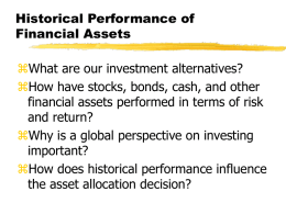Historical Performance of Financial Assets