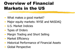 Overview of Financial Markets in the US