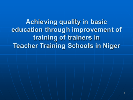 Achieving quality in basic education through improvement