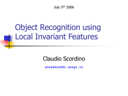 Object Recognition using Local Invariant Features