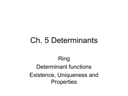 Ch. 5 Determinants