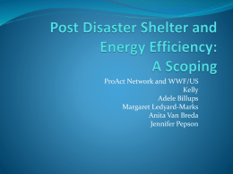Post Disaster Shelter and Energy Efficiency