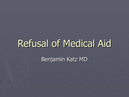 Refusal of Medical Aid - Adirondack Area Network