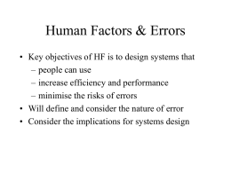 Human Factors & Errors