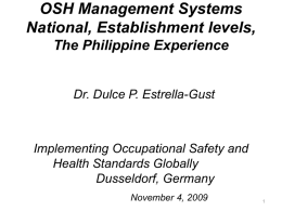 National Profile on Occupational Safety and Health