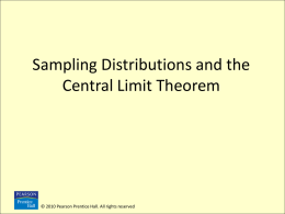 Sampling Distributions and the Central Limit Theorem