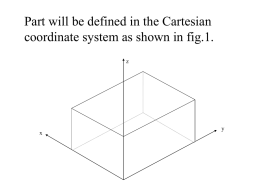 Part will be defined in the cartesian coordinate system as