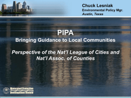 Cities and PIPA Why Should We Participate? What Do We Need?