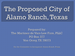 Von Ormy, Texas - City of Alamo Ranch