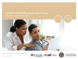 eBenefits and Stakeholder Enterprise Portal Training