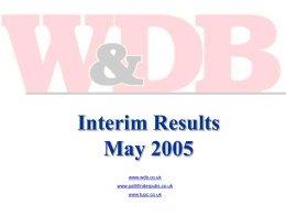 Interim report - presentation 20/05/2005 5MB