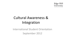 Cultural Awareness & Integration