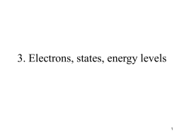 Electrons, states, energy levels